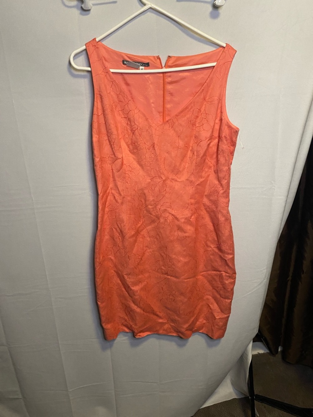 Maggy London Coral-Orange Floral Sheath Dress